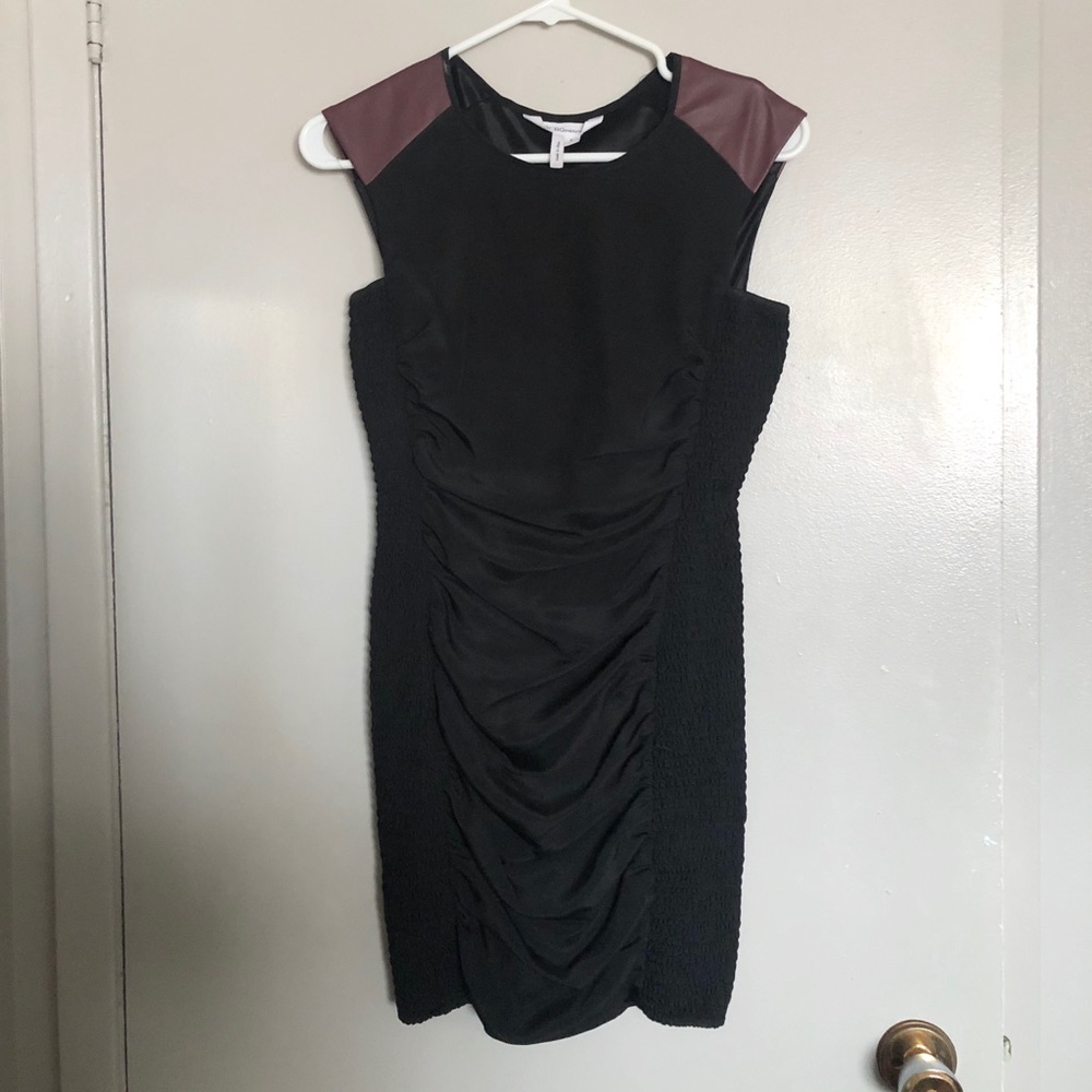 BCBGeneration dress with leather sleeves, size 2